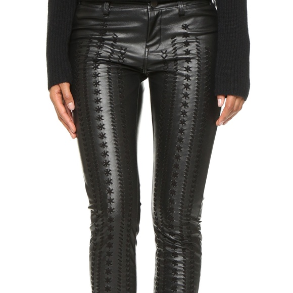 Blank Denim Vegan Leather Embroidered 